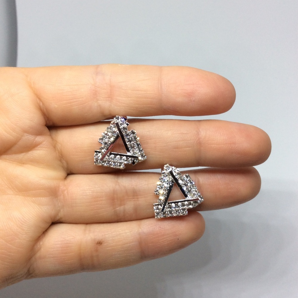 Silver Filled & White Sapphire Stud Earrings